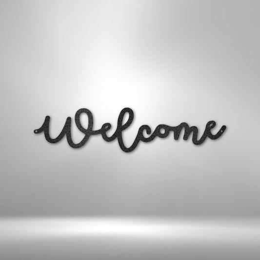 Welcome Script - Steel Sign - Elliotrose Gifts