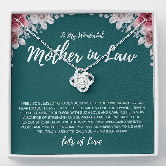 Wonderful Mother in Law | So Blessed | Love Knot Necklace - Elliotrose Gifts