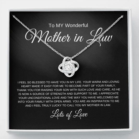 Wonderful Mother In Law | So Blessed | Love Knot Necklace - Elliotrose Gifts